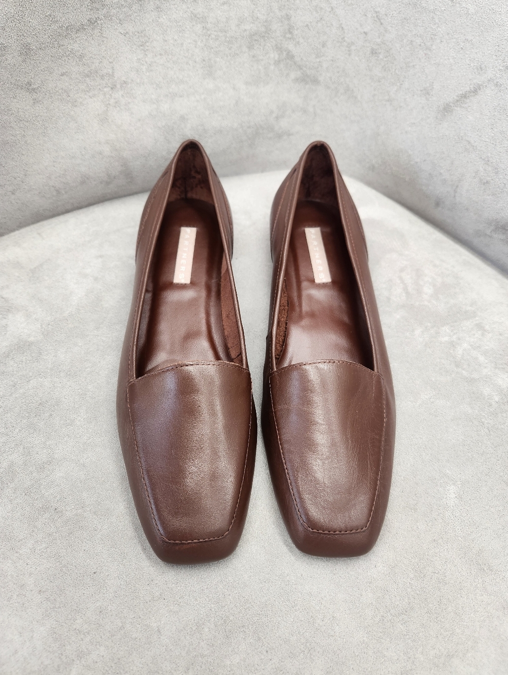 Partners Dress Loafers 10 Chocolate Brown Leather Lea Classic Minimalist New$120